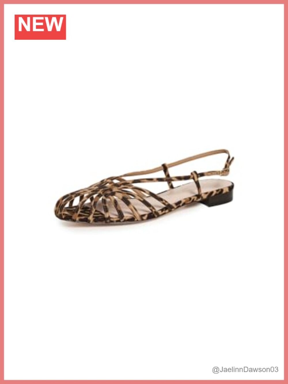Slingback Sandals Leopard Print Open Toe